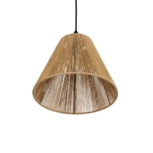 GLOBOSTAR® HUTT 205-0017 Boho Κρεμαστό Φωτιστικό Οροφής με Ντουί 1 x E27 AC 220-240V IP20 – Μπεζ – M25 x Π25 x Υ20cm
