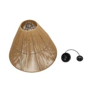 GLOBOSTAR® HUTT 205-0018 Boho Κρεμαστό Φωτιστικό Οροφής με Ντουί 1 x E27 AC 220-240V IP20 – Μπεζ – M50 x Π50 x Υ40cm