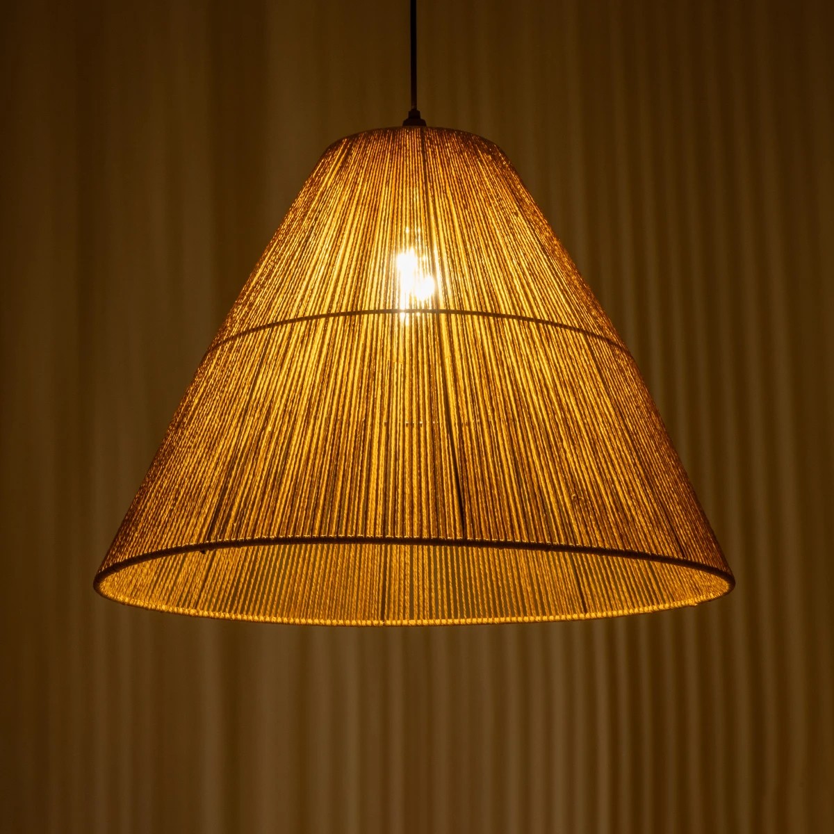 GLOBOSTAR® HUTT 205-0018 Boho Κρεμαστό Φωτιστικό Οροφής με Ντουί 1 x E27 AC 220-240V IP20 – Μπεζ – M50 x Π50 x Υ40cm