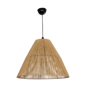 GLOBOSTAR® HUTT 205-0018 Boho Κρεμαστό Φωτιστικό Οροφής με Ντουί 1 x E27 AC 220-240V IP20 – Μπεζ – M50 x Π50 x Υ40cm