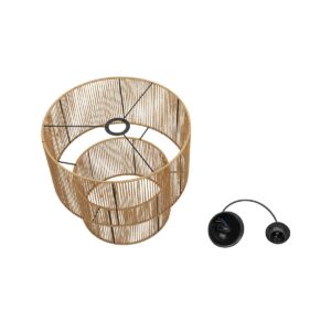 GLOBOSTAR® ROXXI 205-0019 Boho Κρεμαστό Φωτιστικό Οροφής με Ντουί 1 x E27 AC 220-240V IP20 – Μπεζ – M35 x Π35 x Υ37cm