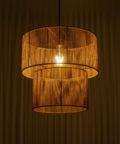 GLOBOSTAR® ROXXI 205-0019 Boho Κρεμαστό Φωτιστικό Οροφής με Ντουί 1 x E27 AC 220-240V IP20 – Μπεζ – M35 x Π35 x Υ37cm