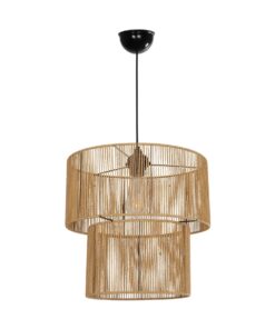 GLOBOSTAR® ROXXI 205-0019 Boho Κρεμαστό Φωτιστικό Οροφής με Ντουί 1 x E27 AC 220-240V IP20 – Μπεζ – M35 x Π35 x Υ37cm