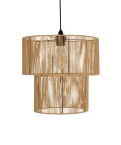 GLOBOSTAR® ROXXI 205-0019 Boho Κρεμαστό Φωτιστικό Οροφής με Ντουί 1 x E27 AC 220-240V IP20 – Μπεζ – M35 x Π35 x Υ37cm