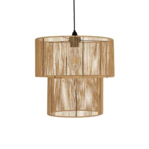 GLOBOSTAR® ROXXI 205-0019 Boho Κρεμαστό Φωτιστικό Οροφής με Ντουί 1 x E27 AC 220-240V IP20 – Μπεζ – M35 x Π35 x Υ37cm