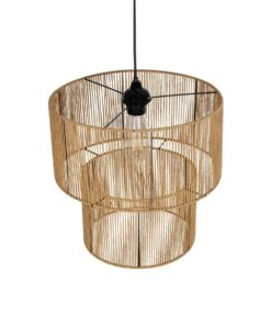 GLOBOSTAR® ROXXI 205-0019 Boho Κρεμαστό Φωτιστικό Οροφής με Ντουί 1 x E27 AC 220-240V IP20 – Μπεζ – M35 x Π35 x Υ37cm