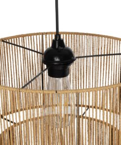 GLOBOSTAR® ROXXI 205-0019 Boho Κρεμαστό Φωτιστικό Οροφής με Ντουί 1 x E27 AC 220-240V IP20 – Μπεζ – M35 x Π35 x Υ37cm