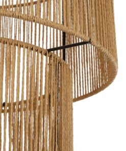 GLOBOSTAR® ROXXI 205-0019 Boho Κρεμαστό Φωτιστικό Οροφής με Ντουί 1 x E27 AC 220-240V IP20 – Μπεζ – M35 x Π35 x Υ37cm