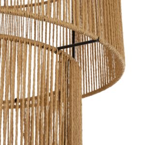 GLOBOSTAR® ROXXI 205-0019 Boho Κρεμαστό Φωτιστικό Οροφής με Ντουί 1 x E27 AC 220-240V IP20 – Μπεζ – M35 x Π35 x Υ37cm