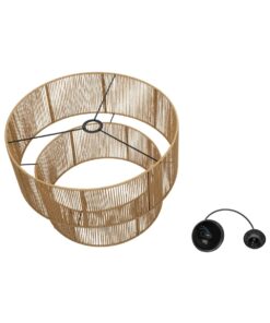 GLOBOSTAR® ROXXI 205-0020 Boho Κρεμαστό Φωτιστικό Οροφής με Ντουί 1 x E27 AC 220-240V IP20 – Μπεζ – M50 x Π50 x Υ36cm