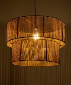 GLOBOSTAR® ROXXI 205-0020 Boho Κρεμαστό Φωτιστικό Οροφής με Ντουί 1 x E27 AC 220-240V IP20 – Μπεζ – M50 x Π50 x Υ36cm