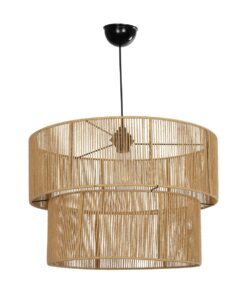 GLOBOSTAR® ROXXI 205-0020 Boho Κρεμαστό Φωτιστικό Οροφής με Ντουί 1 x E27 AC 220-240V IP20 – Μπεζ – M50 x Π50 x Υ36cm