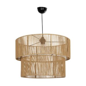 GLOBOSTAR® ROXXI 205-0020 Boho Κρεμαστό Φωτιστικό Οροφής με Ντουί 1 x E27 AC 220-240V IP20 – Μπεζ – M50 x Π50 x Υ36cm