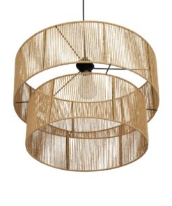 GLOBOSTAR® ROXXI 205-0020 Boho Κρεμαστό Φωτιστικό Οροφής με Ντουί 1 x E27 AC 220-240V IP20 – Μπεζ – M50 x Π50 x Υ36cm