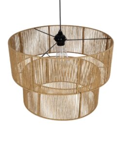 GLOBOSTAR® ROXXI 205-0020 Boho Κρεμαστό Φωτιστικό Οροφής με Ντουί 1 x E27 AC 220-240V IP20 – Μπεζ – M50 x Π50 x Υ36cm