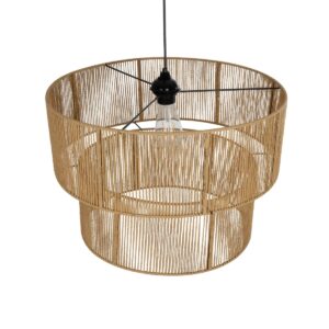 GLOBOSTAR® ROXXI 205-0020 Boho Κρεμαστό Φωτιστικό Οροφής με Ντουί 1 x E27 AC 220-240V IP20 – Μπεζ – M50 x Π50 x Υ36cm