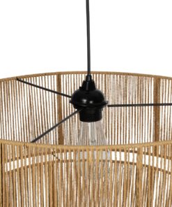 GLOBOSTAR® ROXXI 205-0020 Boho Κρεμαστό Φωτιστικό Οροφής με Ντουί 1 x E27 AC 220-240V IP20 – Μπεζ – M50 x Π50 x Υ36cm