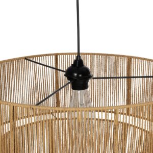 GLOBOSTAR® ROXXI 205-0020 Boho Κρεμαστό Φωτιστικό Οροφής με Ντουί 1 x E27 AC 220-240V IP20 – Μπεζ – M50 x Π50 x Υ36cm