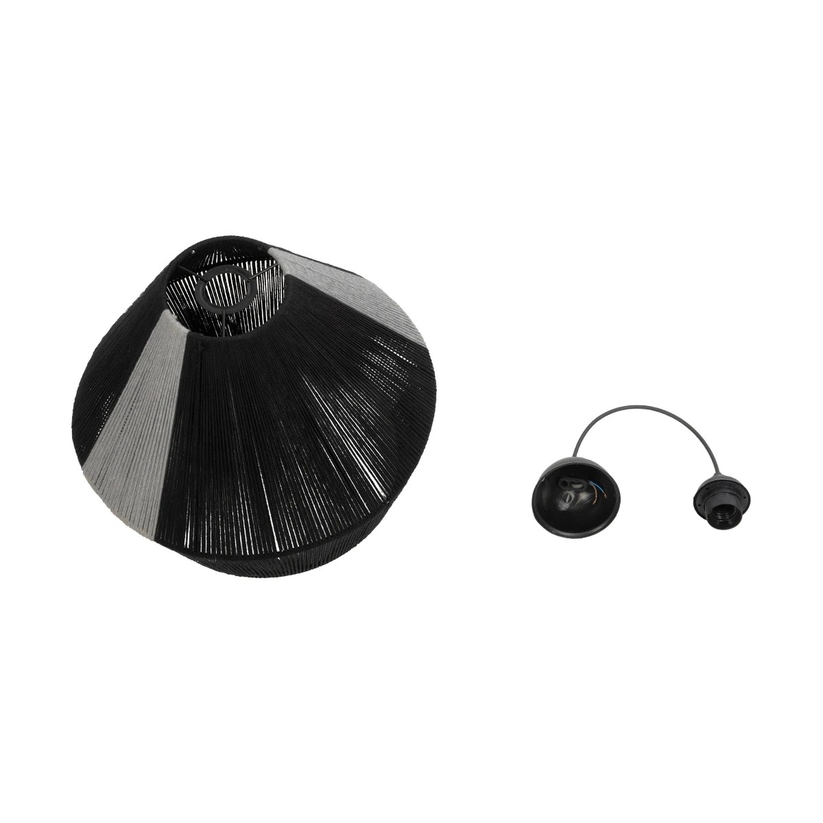 GLOBOSTAR® ANGULUS 205-0021 Boho Κρεμαστό Φωτιστικό Οροφής με Ντουί 1 x E27 AC 220-240V IP20 – Μαύρο & Γκρι – M40 x Π40 x Υ35cm