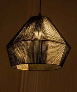 GLOBOSTAR® ANGULUS 205-0021 Boho Κρεμαστό Φωτιστικό Οροφής με Ντουί 1 x E27 AC 220-240V IP20 – Μαύρο & Γκρι – M40 x Π40 x Υ35cm