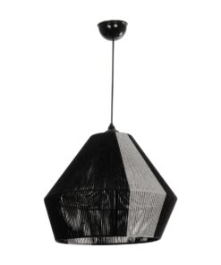 GLOBOSTAR® ANGULUS 205-0021 Boho Κρεμαστό Φωτιστικό Οροφής με Ντουί 1 x E27 AC 220-240V IP20 – Μαύρο & Γκρι – M40 x Π40 x Υ35cm