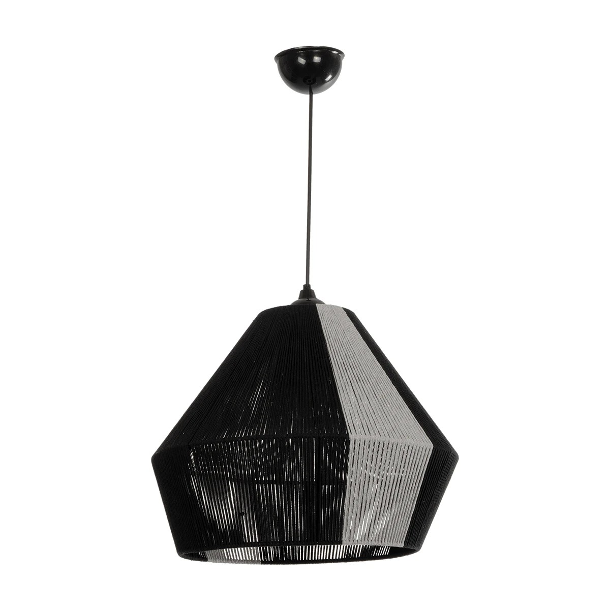 GLOBOSTAR® ANGULUS 205-0021 Boho Κρεμαστό Φωτιστικό Οροφής με Ντουί 1 x E27 AC 220-240V IP20 – Μαύρο & Γκρι – M40 x Π40 x Υ35cm