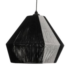 GLOBOSTAR® ANGULUS 205-0021 Boho Κρεμαστό Φωτιστικό Οροφής με Ντουί 1 x E27 AC 220-240V IP20 – Μαύρο & Γκρι – M40 x Π40 x Υ35cm