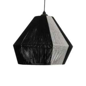 GLOBOSTAR® ANGULUS 205-0021 Boho Κρεμαστό Φωτιστικό Οροφής με Ντουί 1 x E27 AC 220-240V IP20 – Μαύρο & Γκρι – M40 x Π40 x Υ35cm