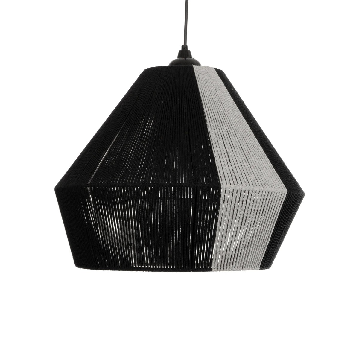 GLOBOSTAR® ANGULUS 205-0021 Boho Κρεμαστό Φωτιστικό Οροφής με Ντουί 1 x E27 AC 220-240V IP20 – Μαύρο & Γκρι – M40 x Π40 x Υ35cm