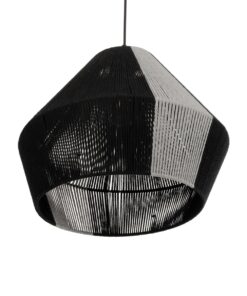 GLOBOSTAR® ANGULUS 205-0021 Boho Κρεμαστό Φωτιστικό Οροφής με Ντουί 1 x E27 AC 220-240V IP20 – Μαύρο & Γκρι – M40 x Π40 x Υ35cm