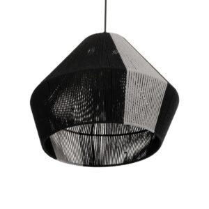 GLOBOSTAR® ANGULUS 205-0021 Boho Κρεμαστό Φωτιστικό Οροφής με Ντουί 1 x E27 AC 220-240V IP20 – Μαύρο & Γκρι – M40 x Π40 x Υ35cm