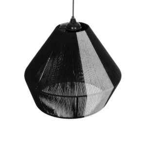 GLOBOSTAR® ANGULUS 205-0021 Boho Κρεμαστό Φωτιστικό Οροφής με Ντουί 1 x E27 AC 220-240V IP20 – Μαύρο & Γκρι – M40 x Π40 x Υ35cm