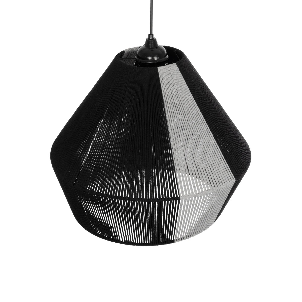 GLOBOSTAR® ANGULUS 205-0021 Boho Κρεμαστό Φωτιστικό Οροφής με Ντουί 1 x E27 AC 220-240V IP20 – Μαύρο & Γκρι – M40 x Π40 x Υ35cm