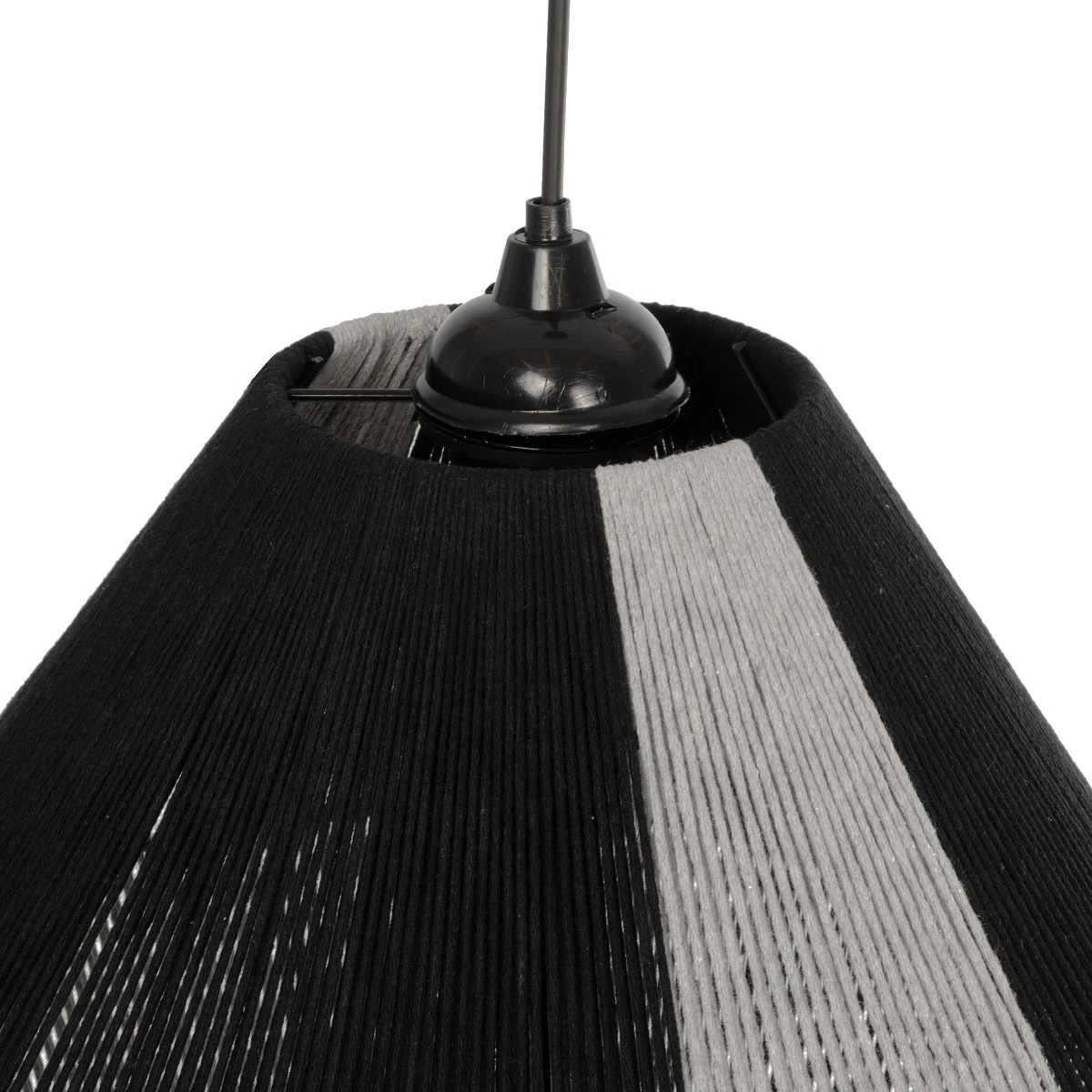 GLOBOSTAR® ANGULUS 205-0021 Boho Κρεμαστό Φωτιστικό Οροφής με Ντουί 1 x E27 AC 220-240V IP20 – Μαύρο & Γκρι – M40 x Π40 x Υ35cm