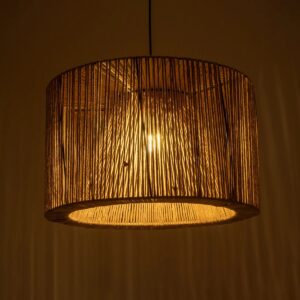 GLOBOSTAR® ZYLINDER 205-0022 Boho Κρεμαστό Φωτιστικό Οροφής με Ντουί 1 x E27 AC 220-240V IP20 – Μπεζ – M50 x Π50 x Υ32cm