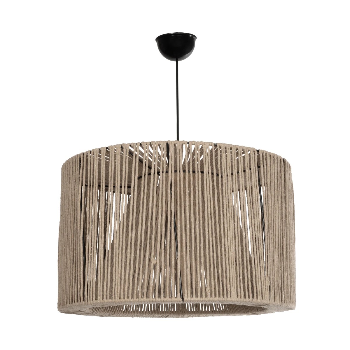 GLOBOSTAR® ZYLINDER 205-0022 Boho Κρεμαστό Φωτιστικό Οροφής με Ντουί 1 x E27 AC 220-240V IP20 – Μπεζ – M50 x Π50 x Υ32cm