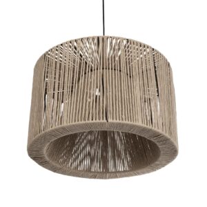 GLOBOSTAR® ZYLINDER 205-0022 Boho Κρεμαστό Φωτιστικό Οροφής με Ντουί 1 x E27 AC 220-240V IP20 – Μπεζ – M50 x Π50 x Υ32cm