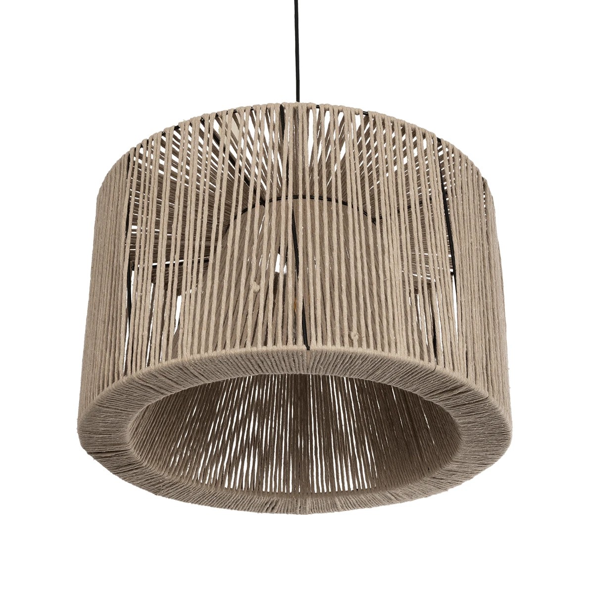 GLOBOSTAR® ZYLINDER 205-0022 Boho Κρεμαστό Φωτιστικό Οροφής με Ντουί 1 x E27 AC 220-240V IP20 – Μπεζ – M50 x Π50 x Υ32cm