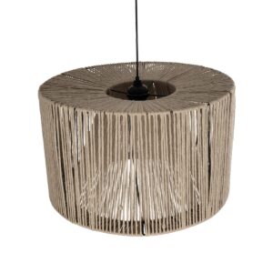 GLOBOSTAR® ZYLINDER 205-0022 Boho Κρεμαστό Φωτιστικό Οροφής με Ντουί 1 x E27 AC 220-240V IP20 – Μπεζ – M50 x Π50 x Υ32cm