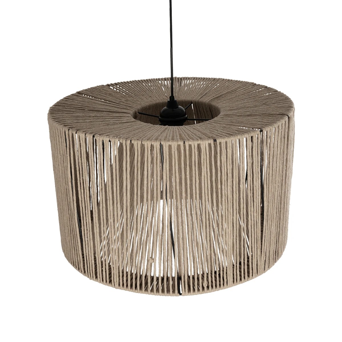 GLOBOSTAR® ZYLINDER 205-0022 Boho Κρεμαστό Φωτιστικό Οροφής με Ντουί 1 x E27 AC 220-240V IP20 – Μπεζ – M50 x Π50 x Υ32cm