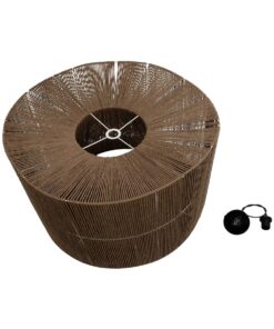 GLOBOSTAR® ZYLINDER 205-0023 Boho Κρεμαστό Φωτιστικό Οροφής με Ντουί 1 x E27 AC 220-240V IP20 – Καφέ – M80 x Π80 x Υ51cm