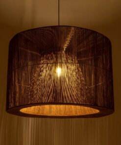 GLOBOSTAR® ZYLINDER 205-0023 Boho Κρεμαστό Φωτιστικό Οροφής με Ντουί 1 x E27 AC 220-240V IP20 – Καφέ – M80 x Π80 x Υ51cm