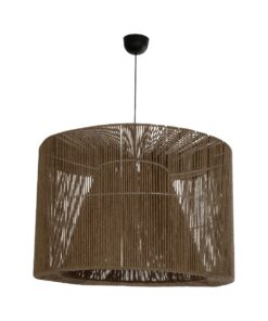 GLOBOSTAR® ZYLINDER 205-0023 Boho Κρεμαστό Φωτιστικό Οροφής με Ντουί 1 x E27 AC 220-240V IP20 – Καφέ – M80 x Π80 x Υ51cm