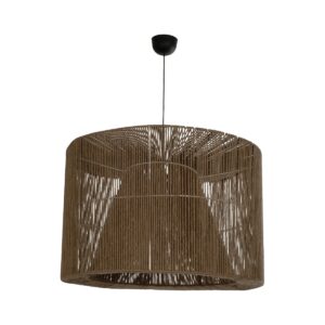 GLOBOSTAR® ZYLINDER 205-0023 Boho Κρεμαστό Φωτιστικό Οροφής με Ντουί 1 x E27 AC 220-240V IP20 – Καφέ – M80 x Π80 x Υ51cm