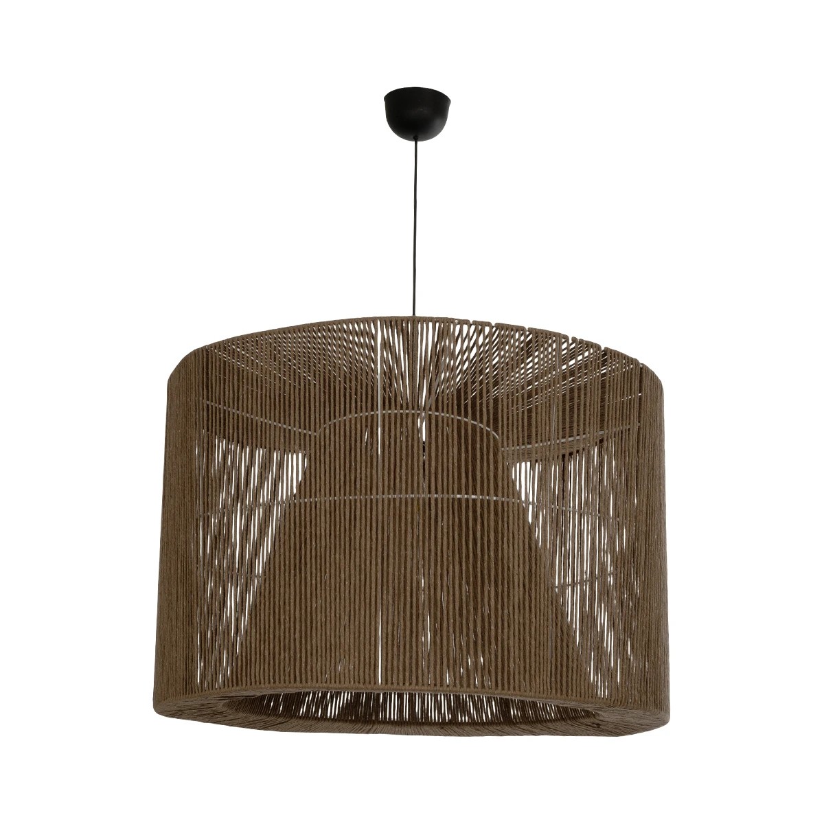 GLOBOSTAR® ZYLINDER 205-0023 Boho Κρεμαστό Φωτιστικό Οροφής με Ντουί 1 x E27 AC 220-240V IP20 – Καφέ – M80 x Π80 x Υ51cm