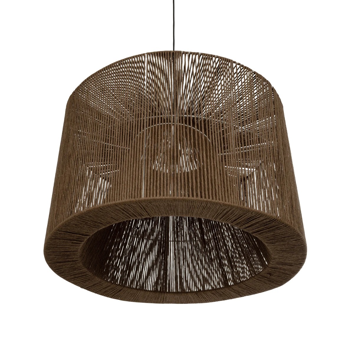 GLOBOSTAR® ZYLINDER 205-0023 Boho Κρεμαστό Φωτιστικό Οροφής με Ντουί 1 x E27 AC 220-240V IP20 – Καφέ – M80 x Π80 x Υ51cm