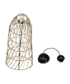 GLOBOSTAR® NETI 205-0024 Boho Κρεμαστό Φωτιστικό Οροφής με Ντουί 1 x E27 AC 220-240V IP20 – Μπεζ – M20 x Π20 x Υ49cm