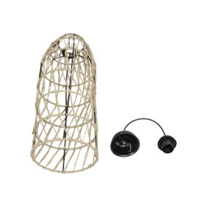 GLOBOSTAR® NETI 205-0024 Boho Κρεμαστό Φωτιστικό Οροφής με Ντουί 1 x E27 AC 220-240V IP20 – Μπεζ – M20 x Π20 x Υ49cm