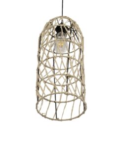 GLOBOSTAR® NETI 205-0024 Boho Κρεμαστό Φωτιστικό Οροφής με Ντουί 1 x E27 AC 220-240V IP20 – Μπεζ – M20 x Π20 x Υ49cm