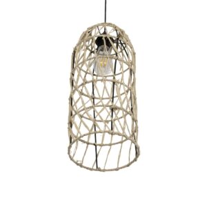 GLOBOSTAR® NETI 205-0024 Boho Κρεμαστό Φωτιστικό Οροφής με Ντουί 1 x E27 AC 220-240V IP20 – Μπεζ – M20 x Π20 x Υ49cm